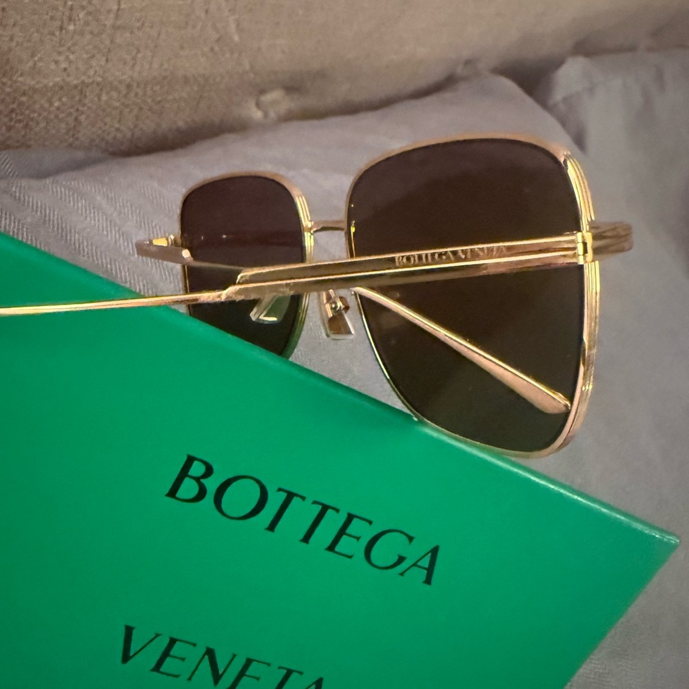 Bottega Veneta Gold Aviator Sunglasses - Picture 3 of 4